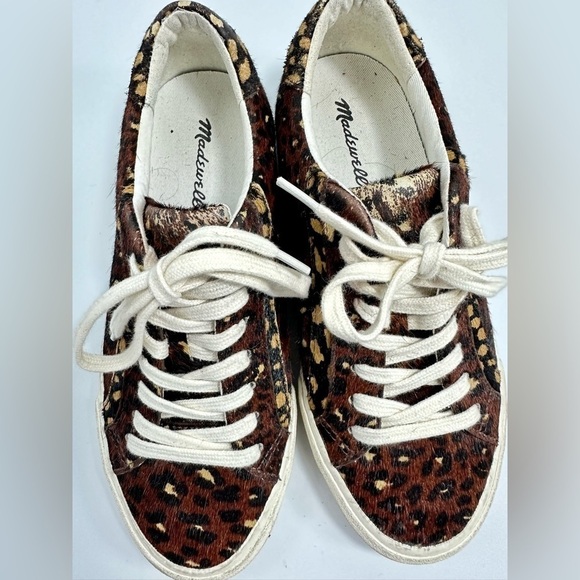 Madewell leopard print calf hair low top sneaker size 6.5 - Picture 3 of 14